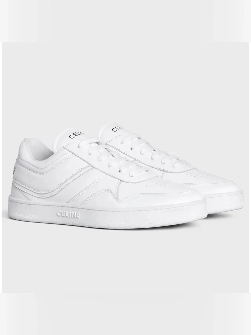 Celine White Leather Womens Low-Top Sneakers Size 37